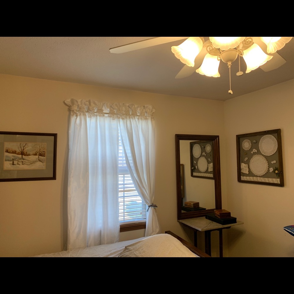 Curtains white tie top 2 panels